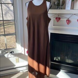 Elegant Brown Sleeveless Dress